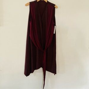 Everyday yoga burgundy leopard dress tie front